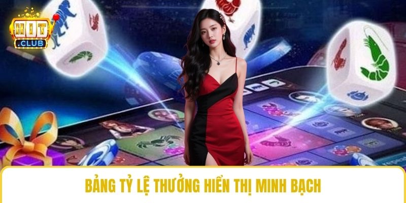 Bảng tỷ lệ thưởng hiển thị minh bạch